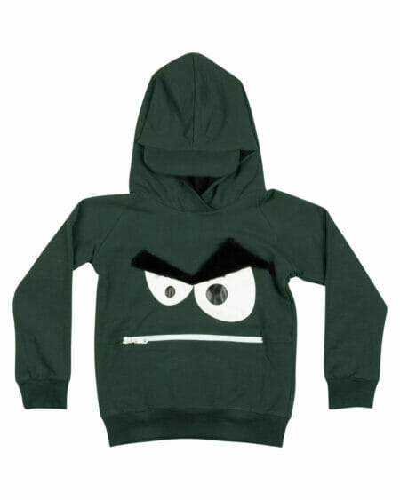 Dark green Mad Matt hoodie from organic cotton - WAUW CAPOW by Bangbang