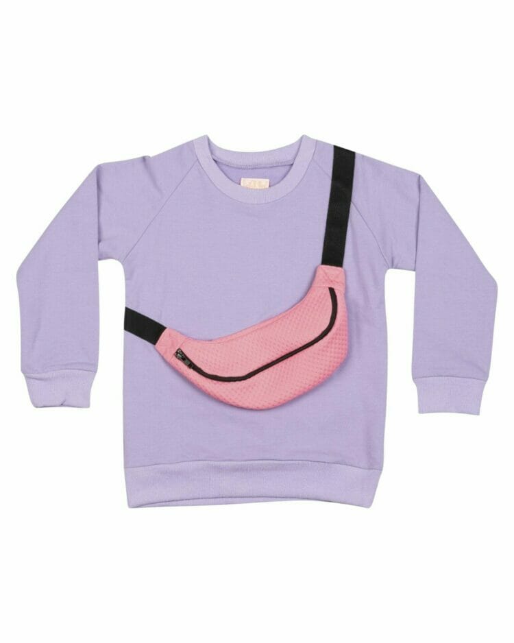 Girls Purple and pink sweatshirt - WAUW CAPOW by Bangbang