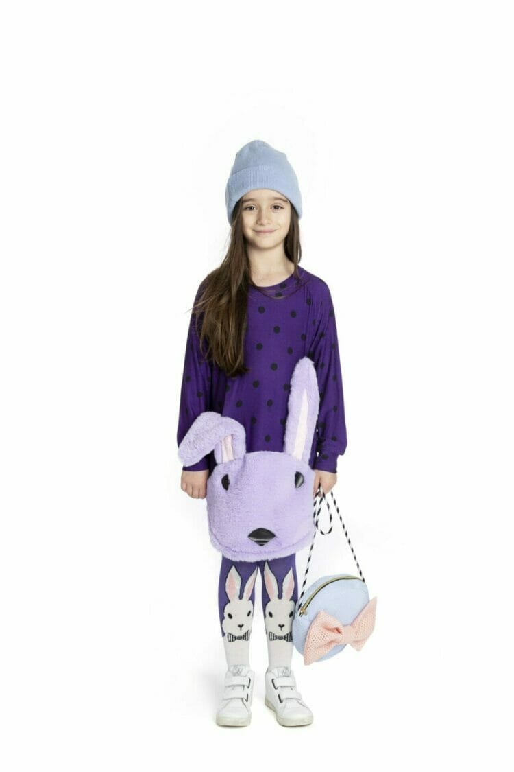 Purple Bunny tights for Girls - WAUW CAPOW by Bangbang