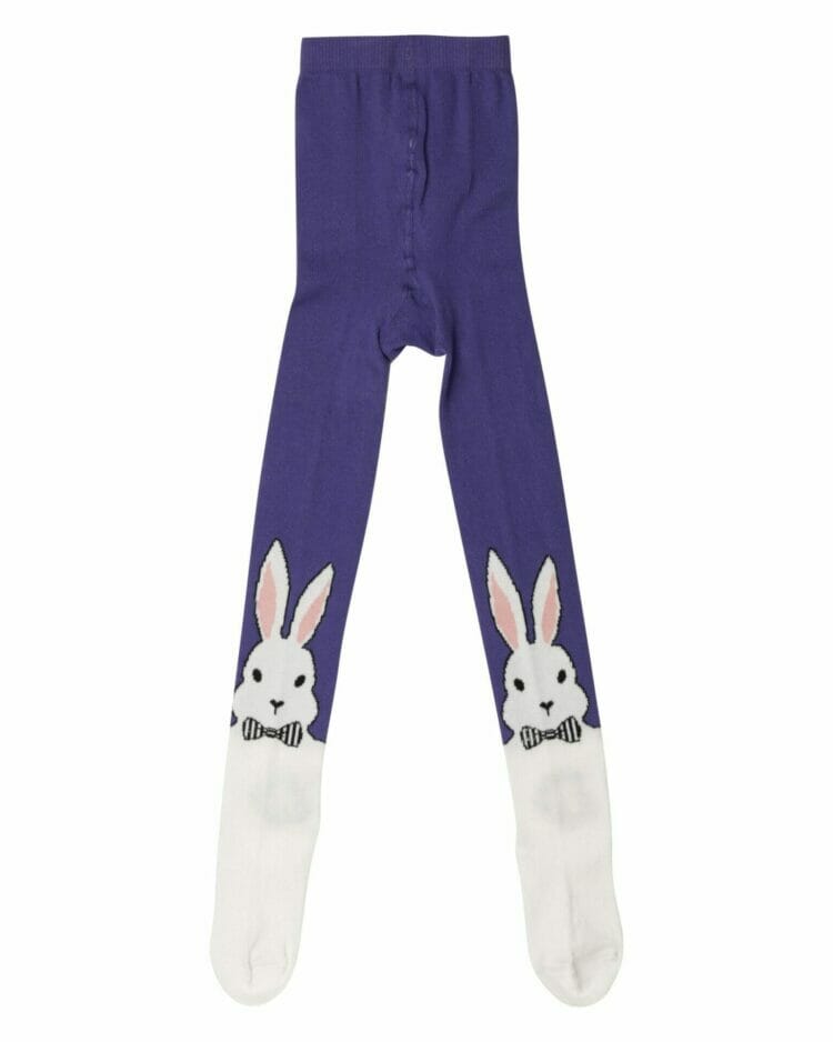 Purple Bunny tights for Girls - WAUW CAPOW by Bangbang