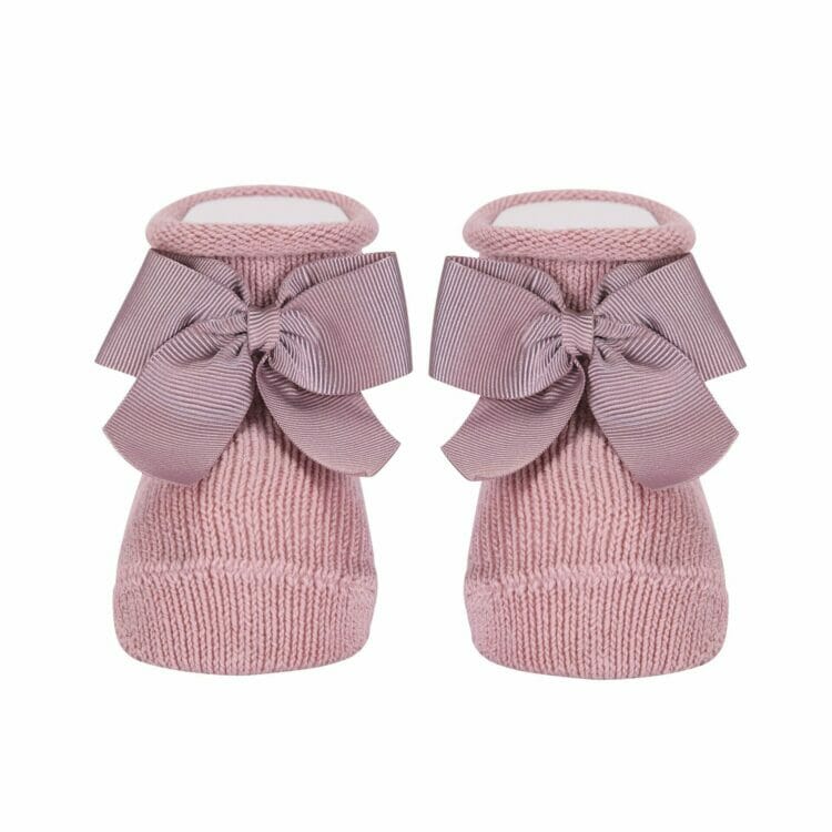 Baby warm cotton booties Pale Pink - Cóndor