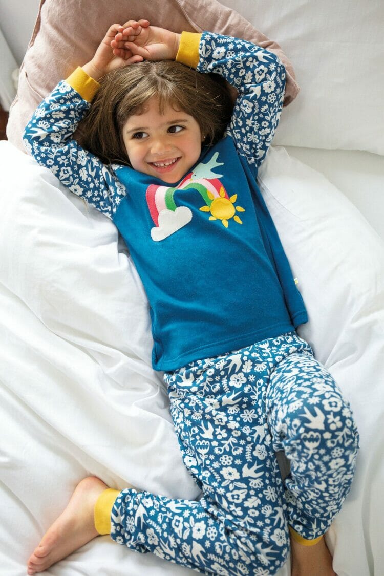 Girls blue rainbow pyjamas - Frugi