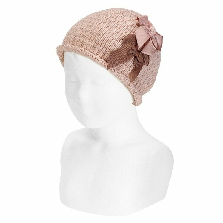 Girls merino blend hat with bows - Cóndor
