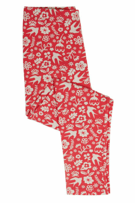 Girls red organic cotton leggings - Frugi
