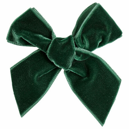Green velvet bow hair clip - Cóndor