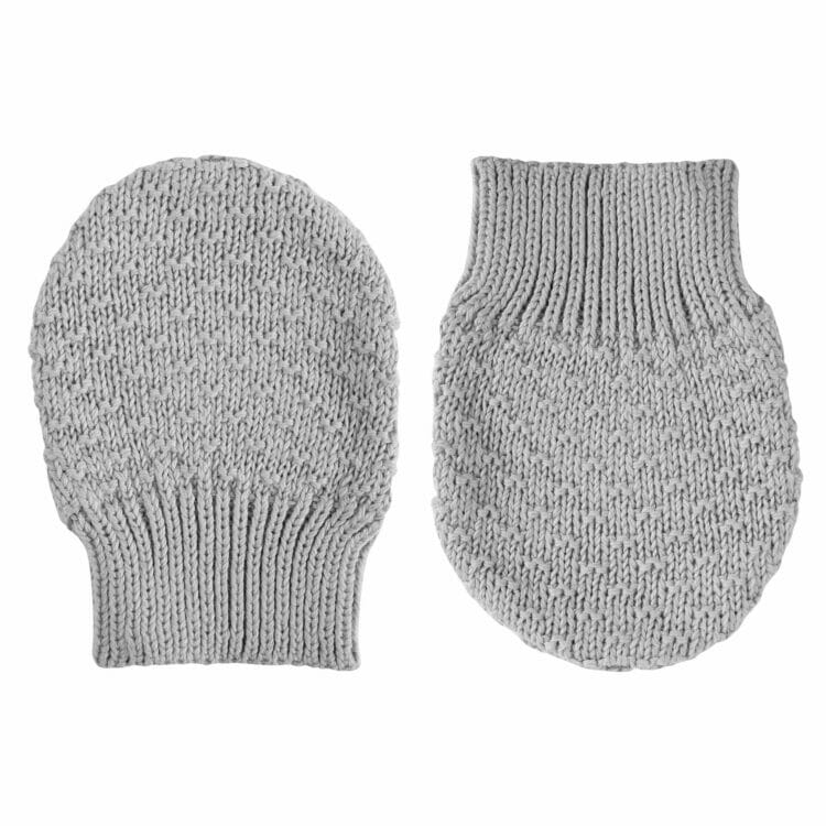 Grey cotton jersey mittens - Cóndor