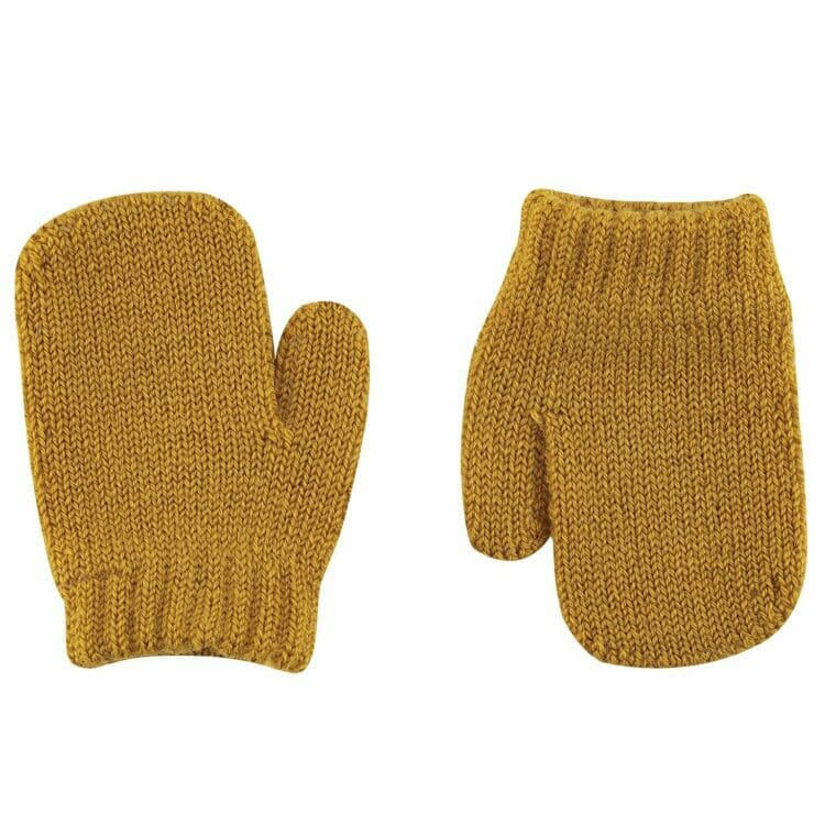 Merino wool blend gloves for kids in mustard - Cóndor