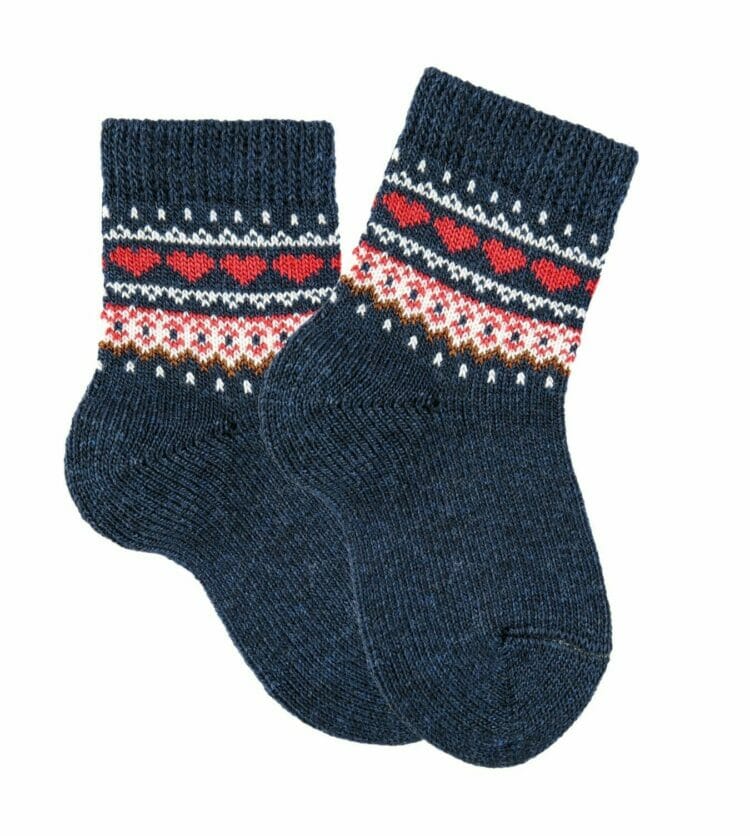 Nordic border baby short socks Navy blue - Cóndor