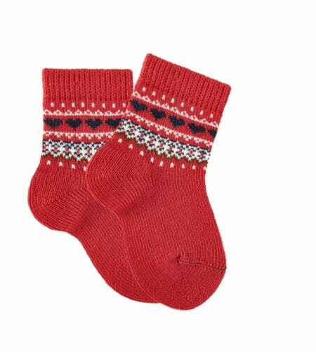Nordic border baby short socks Red - Cóndor