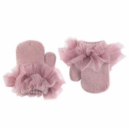 Pale pink mittens with tulle - Cóndor
