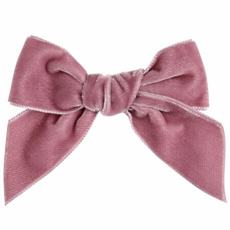 Pale pink velvet bow hair clip - Cóndor