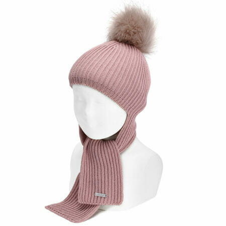 Pink knitted hat for girls - Cóndor