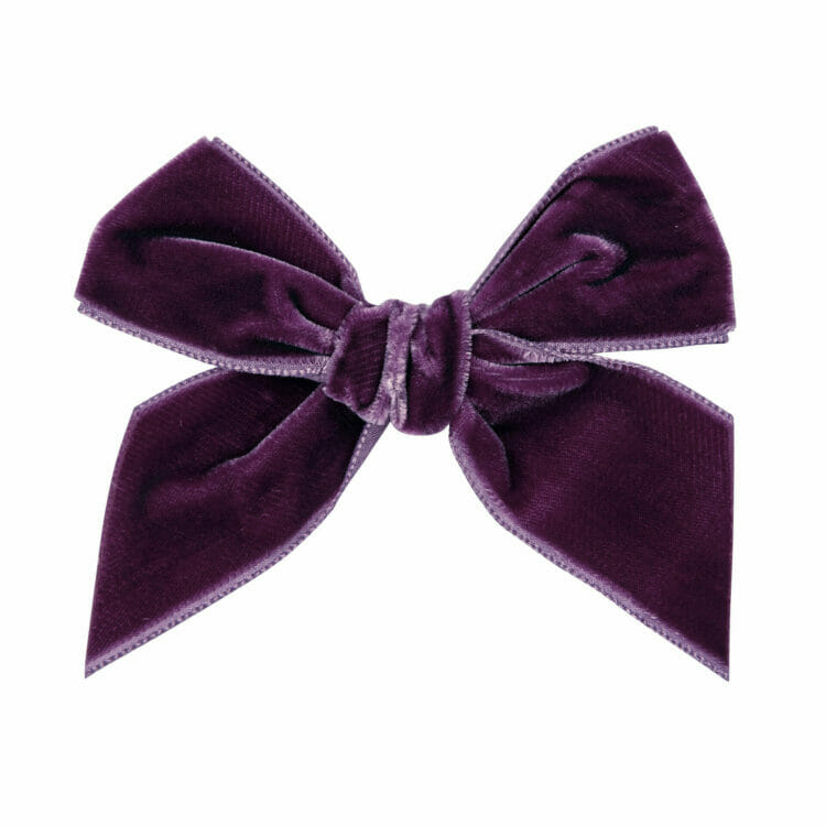 Purple velvet bow hair clip - Cóndor