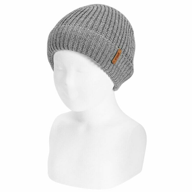 Ribbed grey hat for boys - Cóndor
