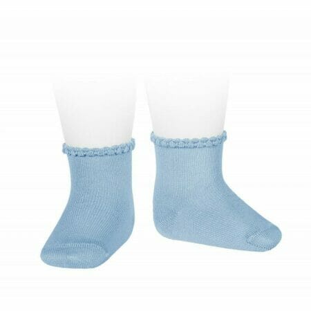 Short Socks With Patterned Cuff Bluish - Cóndor