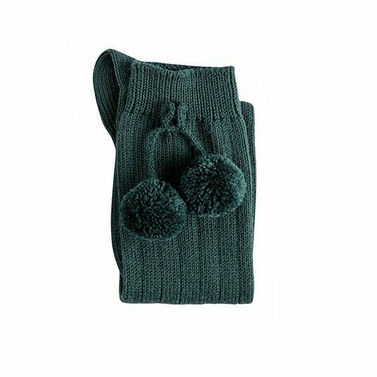 Warm Cotton Rib Knee Socks Green - Cóndor