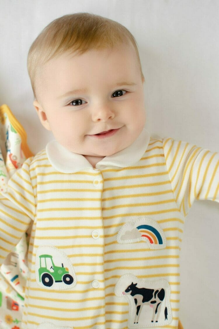 Yellow organic cotton babygrow - Frugi