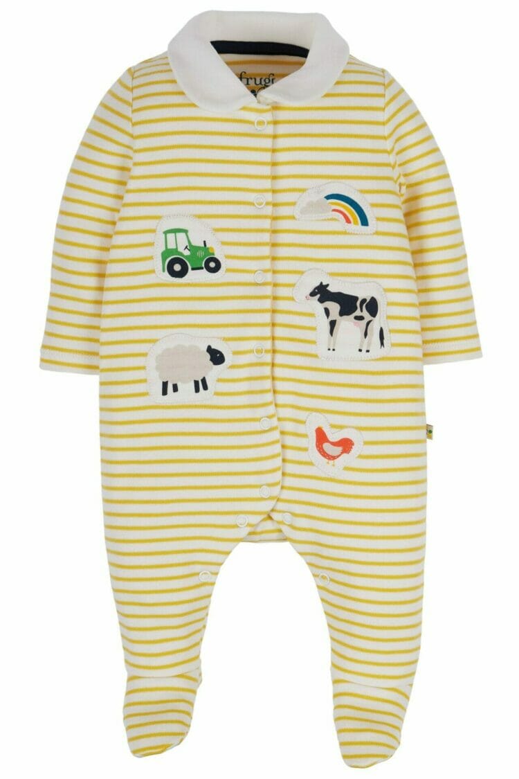 Yellow organic cotton babygrow - Frugi