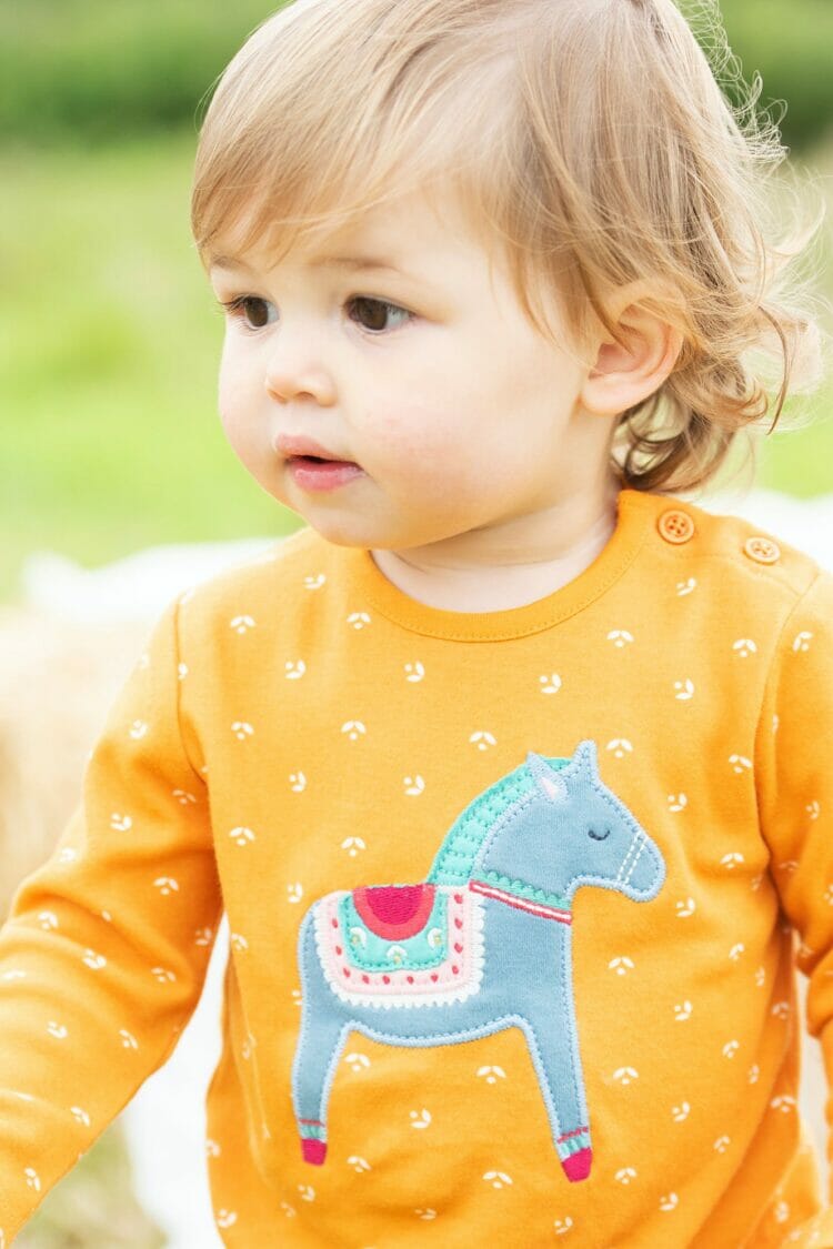 Dzeltens meiteņu krekls ar zirgu - Frugi