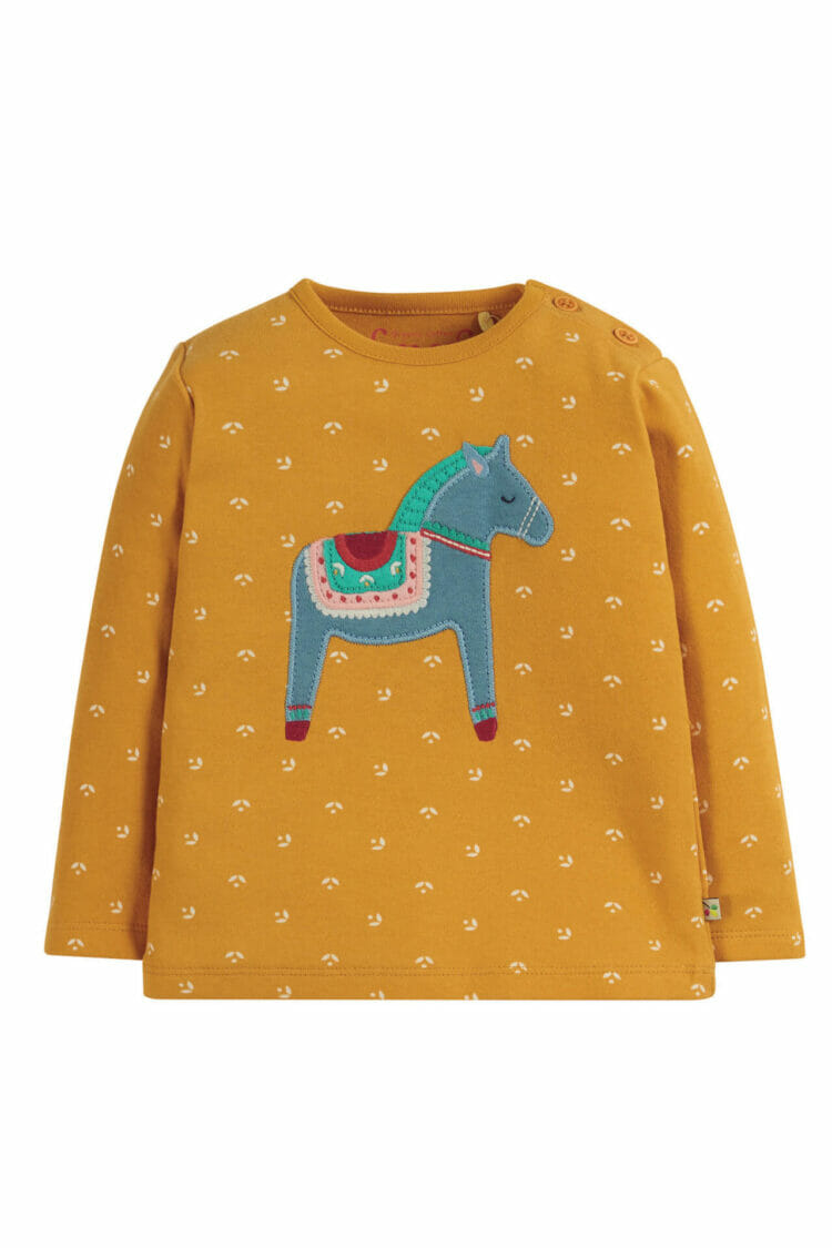 Dzeltens meiteņu krekls ar zirgu - Frugi