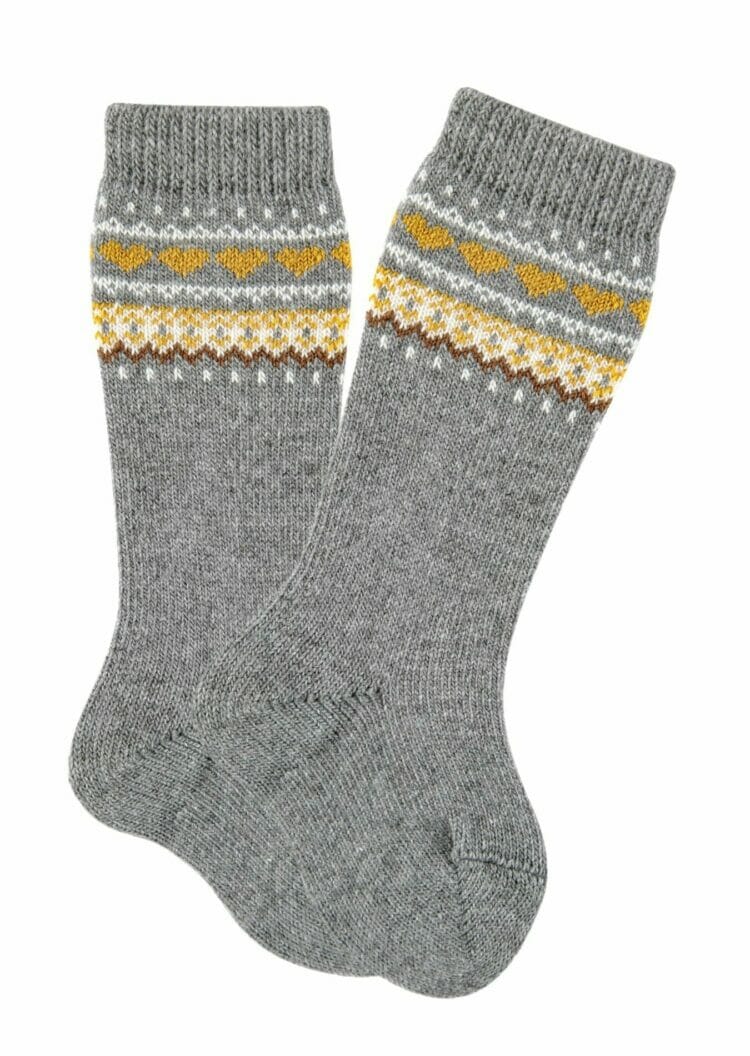 Nordic border knee socks Grey - Cóndor