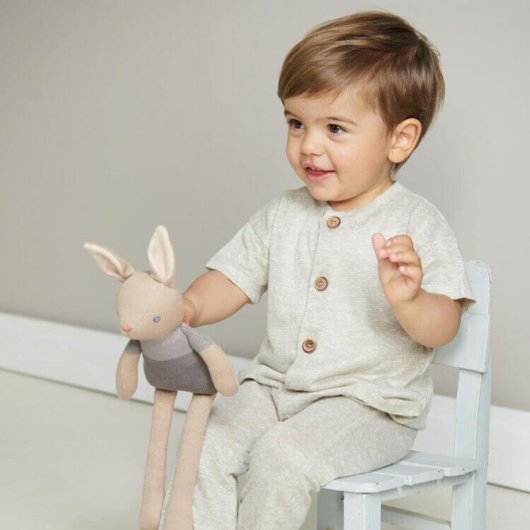 Baby Threads Taupe Bunny Doll - ThreadBear Design