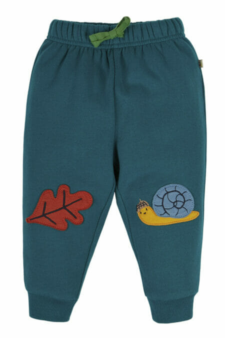 Green pants for boys with snail - Frugi