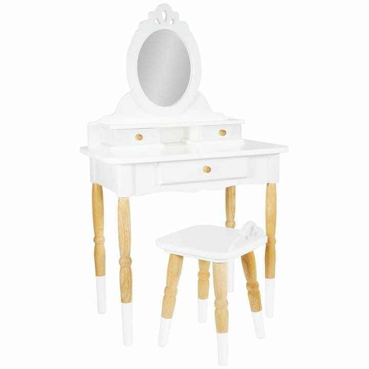 Girls Vanity Table Petite Kingdom, Toy Wood Vanity Set
