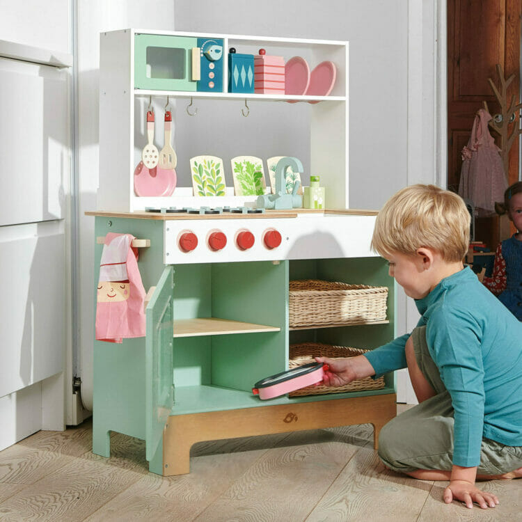 Bērnu koka virtuve ar aprīkojumu - Tender leaf toys