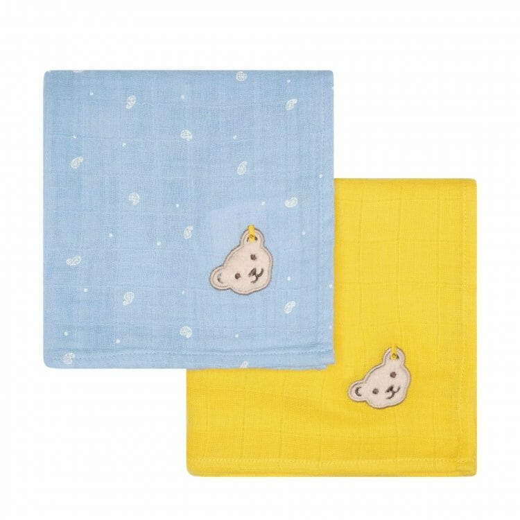 Blue and Yellow Cotton Swaddles (2 Pack) - Steiff