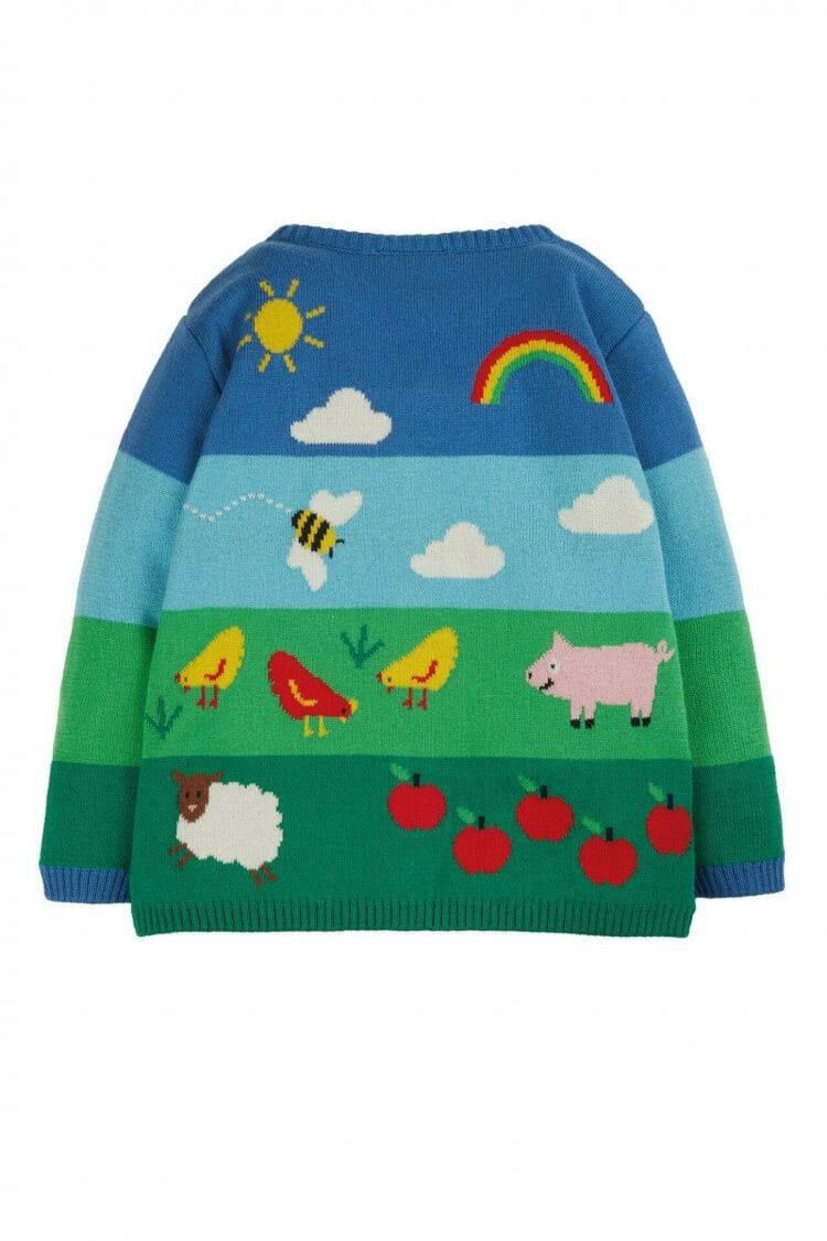 Childrens` Knitted Cardigan with Farm animals - Frugi