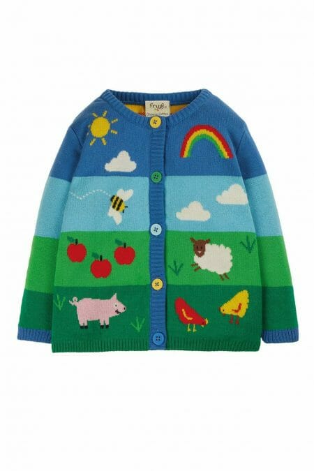 Childrens` Knitted Cardigan with Farm animals - Frugi