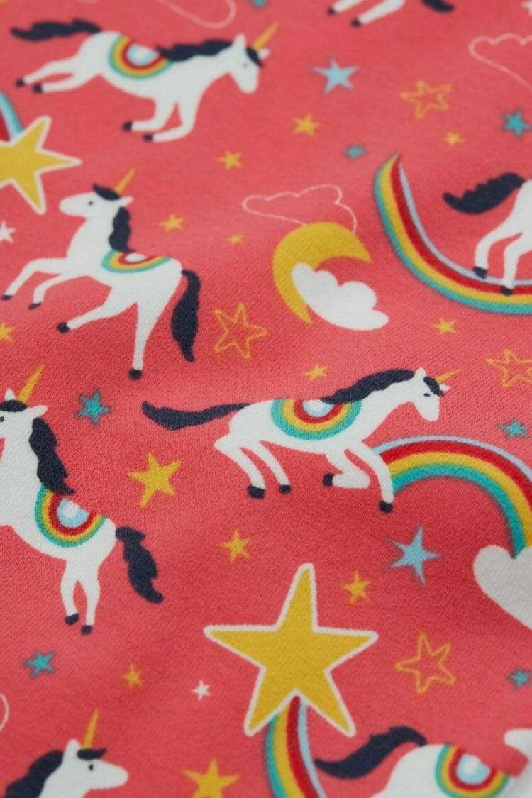 Girls` Pink Leggings with Unicorns - Frugi