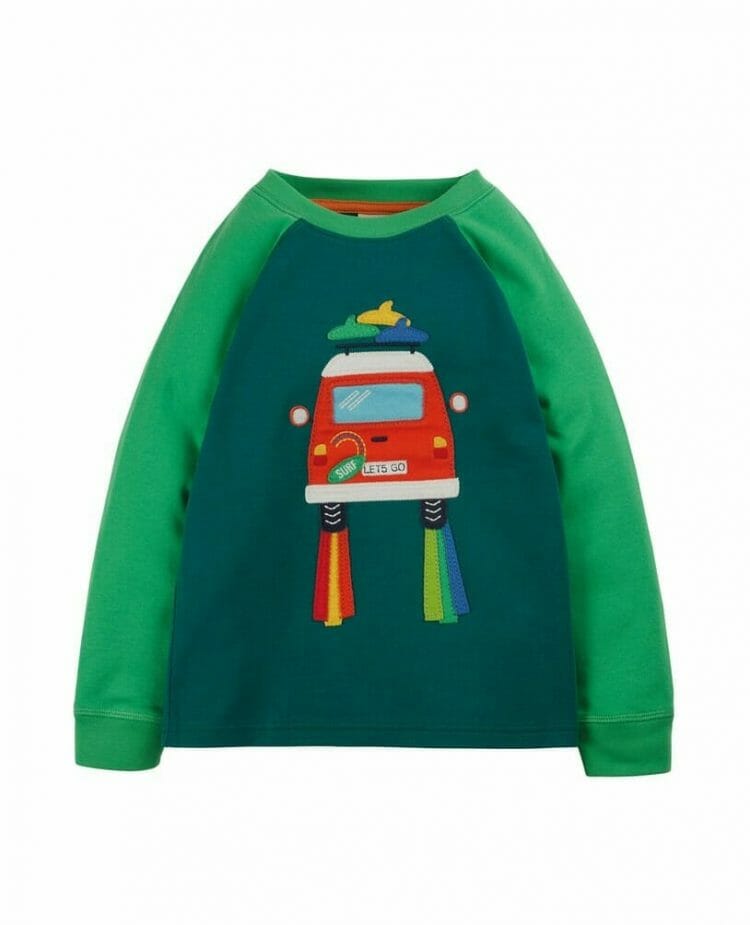 Green long-sleeved top for boys - Frugi