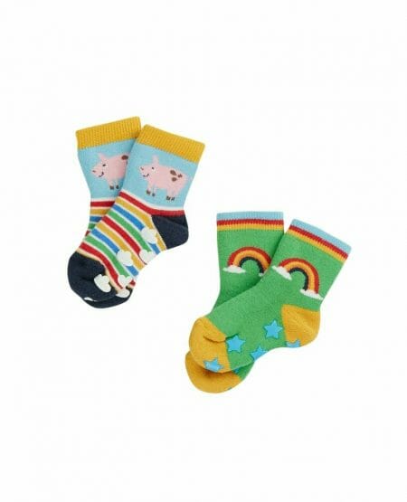 Rainbow Farm Kids Socks 2 Pack - Frugi
