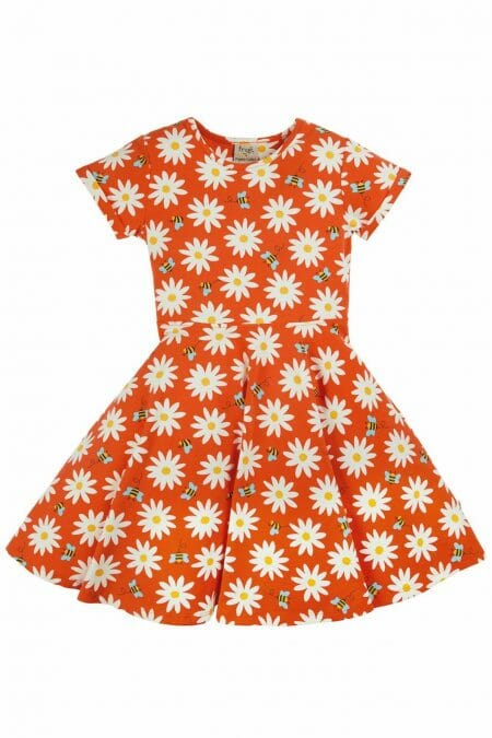 Spring Girls Dress with Nice Daisy print - Frugi