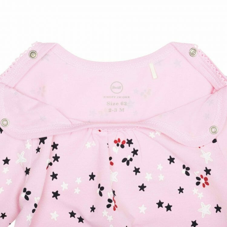 Baby girls` pink romper with stars - Steiff