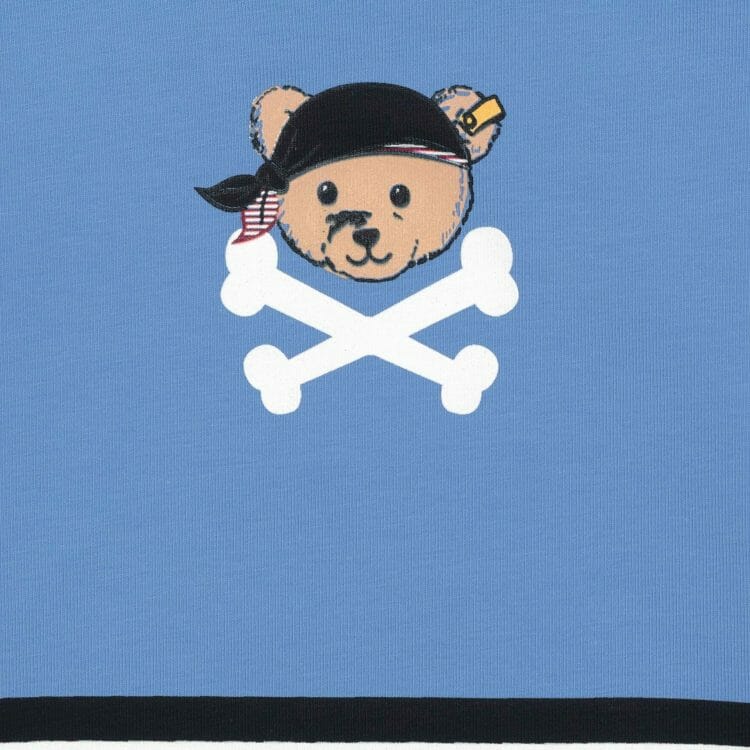 Gaiši zils zēnu garroku T-krekls ar pirātu - Steiff