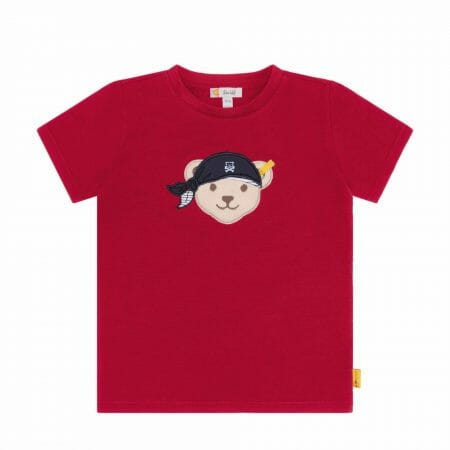 Sarkans T-krekls zēniem ar pirāta lācīti - Steiff