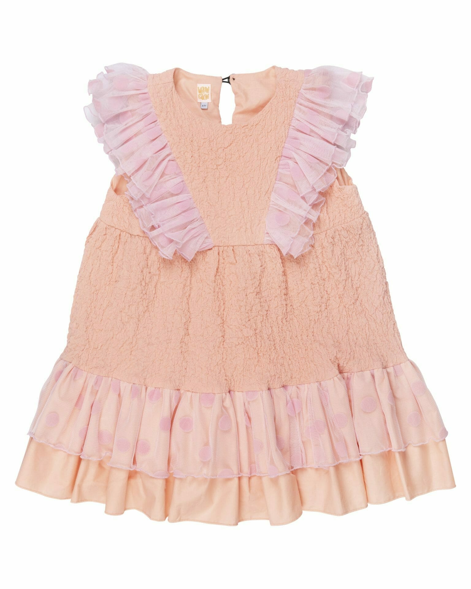 Girls pink ruffle dress • Petite Kingdom