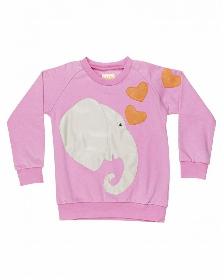 Girls pink sweet elephant sweatshirt - WAUW CAPOW by Bangbang