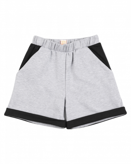 Grey organic cotton boys` shorts - WAUW CAPOW by Bangbang