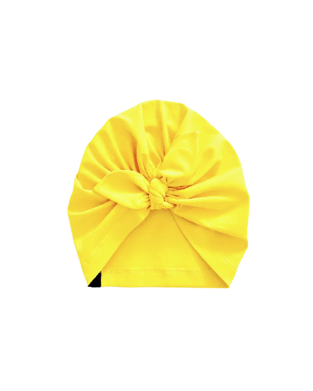 Girls Yellow Cotton Turban - EZE KIDS