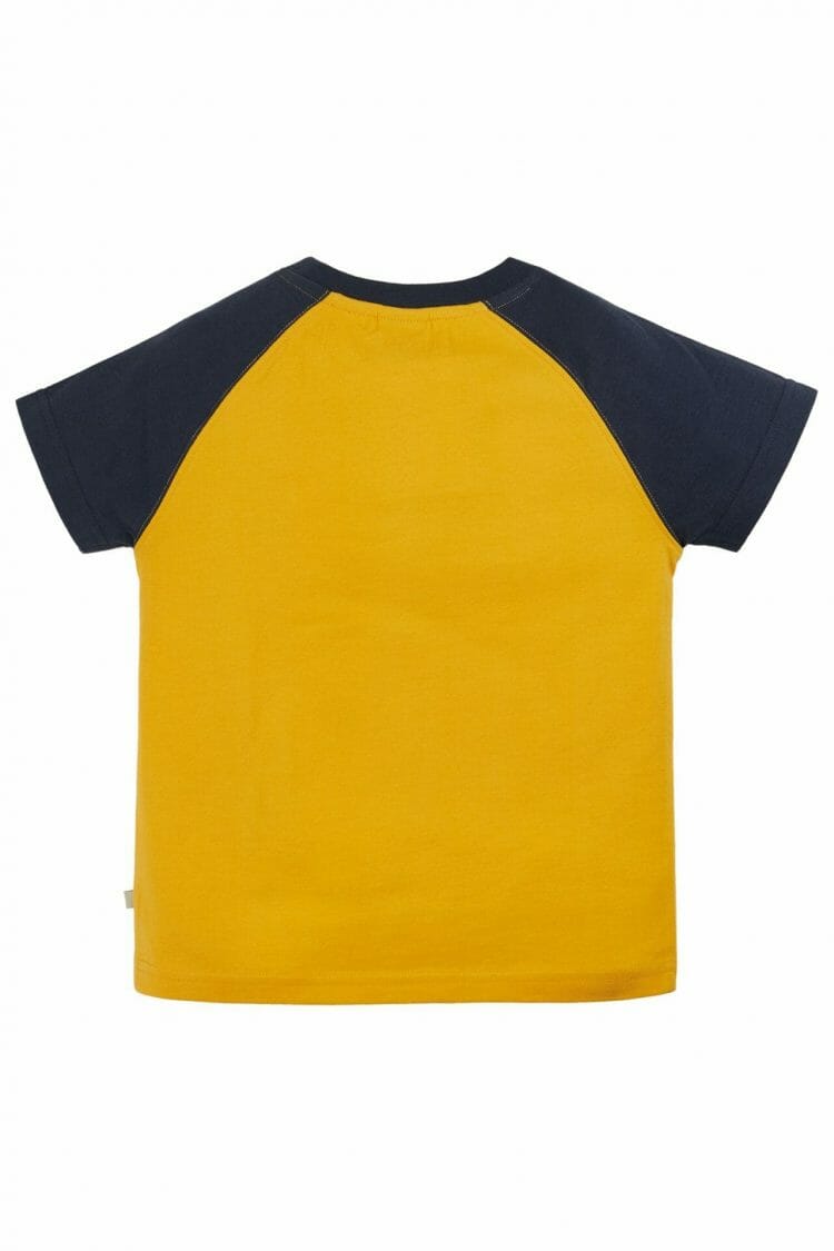 Dzeltens zēnu T-krekls ar kempera aplikāciju - Frugi