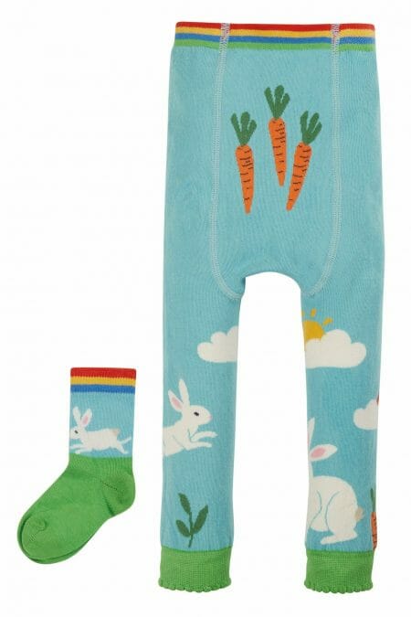 Childrens` Green Rabbit Leggings With Socks - Frugi