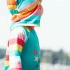 Childrens` Swim Hat in multi color stripes - Frugi