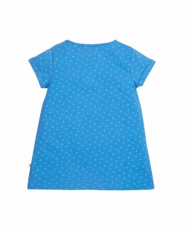 Skaists meiteņu T-krekls zilā krāsā ar trusi - Frugi