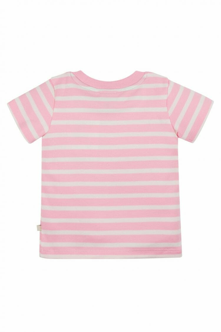 Girls Pink Stripe/Bird T-shirt - Frugi