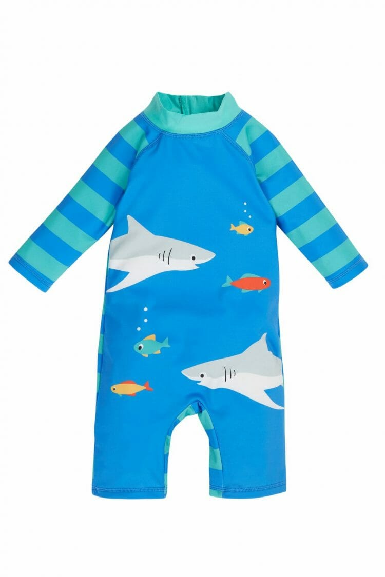 Kids Cobalt Blue/Shark Sun Safe Suit - Frugi