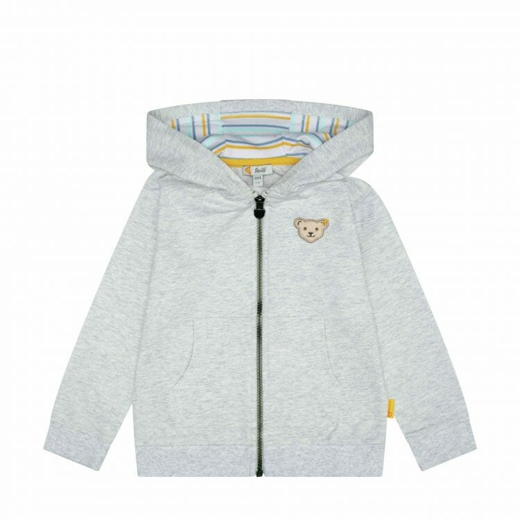 Boys Grey Sweat jacket with hoodie - Steiff